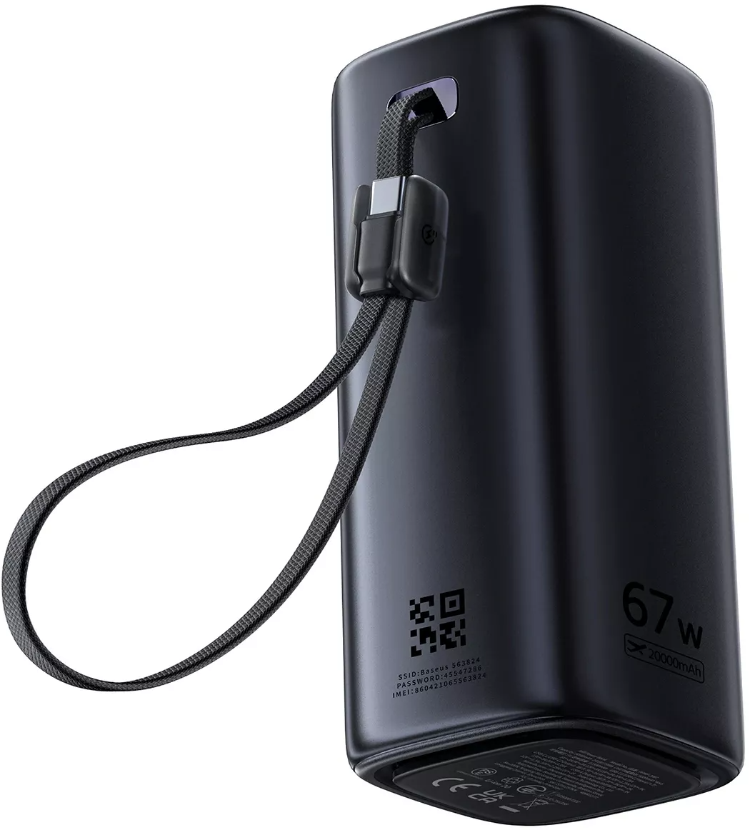 Eksterna baterija Baseus EnerGeek GX11, 20000mAh, 67W, QC + PD, 1 x USB-A - 2 x USB-C, Crna E0025701