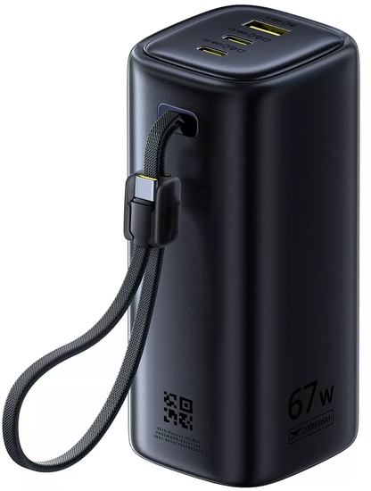 Eksterna baterija Baseus EnerGeek GX11, 20000mAh, 67W, QC + PD, 1 x USB-A - 2 x USB-C, Crna E0025701