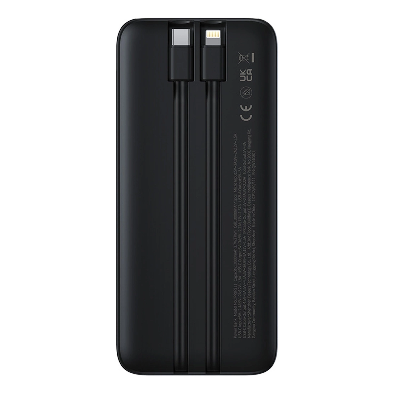 Spoljna baterija Baseus Lipow, 10000mAh, 22.5W, QC + PD, 1 x Lightning - 1 x USB-A - 2 x USB-C, Crna P10079101123-00