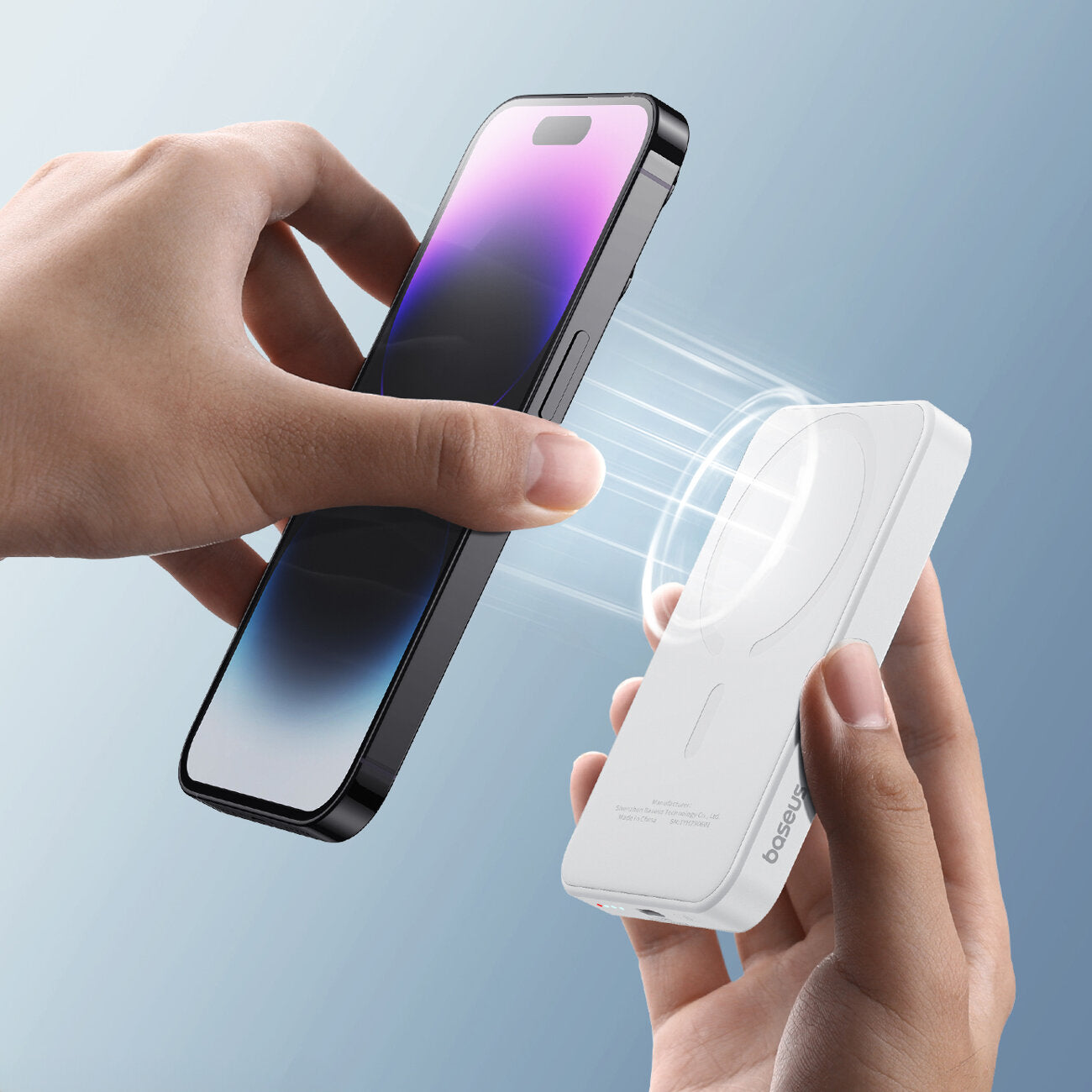 Spoljna Baterija Bežična Baseus Magnetic Mini, 5000mAh, 20W, PD + FQI, 1 x QI - 1 x USB-C, Bela P10022107223-00