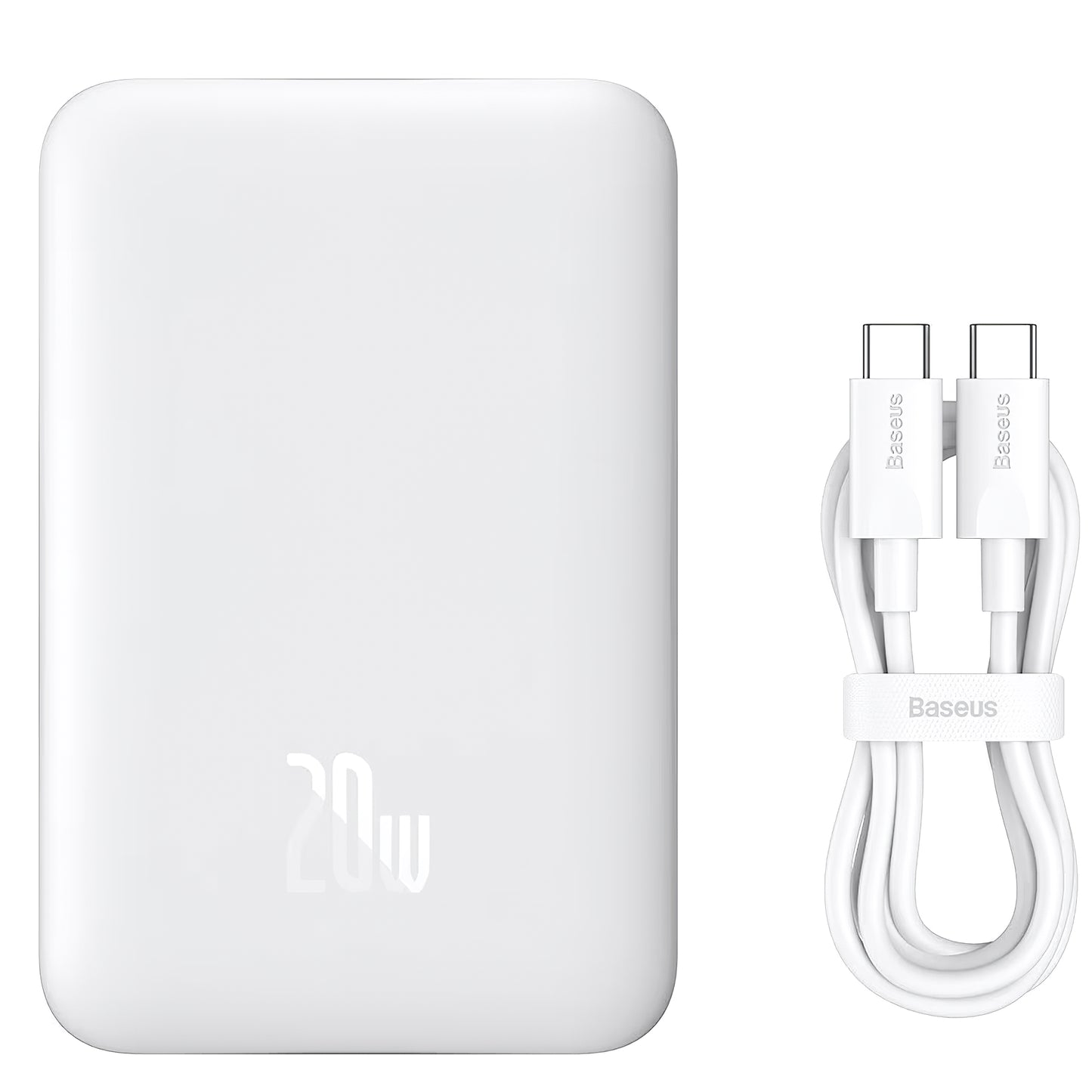 Spoljna baterija Baseus Magnetic Mini, 10000mAh, 20W, PD + FQI, 1 x USB-C, Bela P10059001223-00