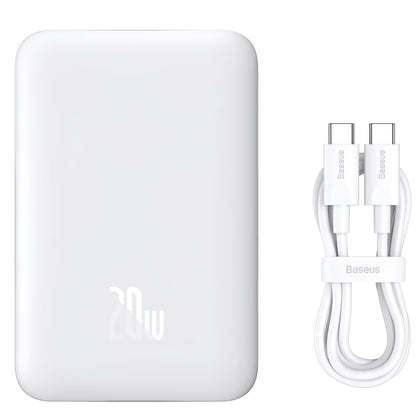 Spoljna baterija Baseus Magnetic Mini, 10000mAh, 20W, PD + FQI, 1 x USB-C, Bela P10059001223-00