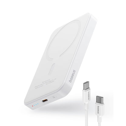 Spoljna Baterija Bežična Baseus Magnetic Mini, 5000mAh, 20W, PD + FQI, 1 x QI - 1 x USB-C, Bela P10022107223-00