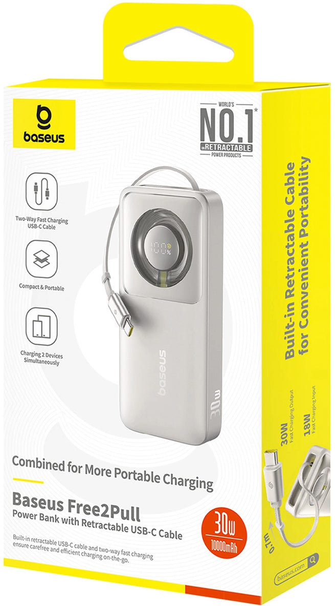 Spoljna baterija Baseus OS Free2Pull, 10000mAh, 30W, PD, 2 x USB-C, Siva P10073701843-00