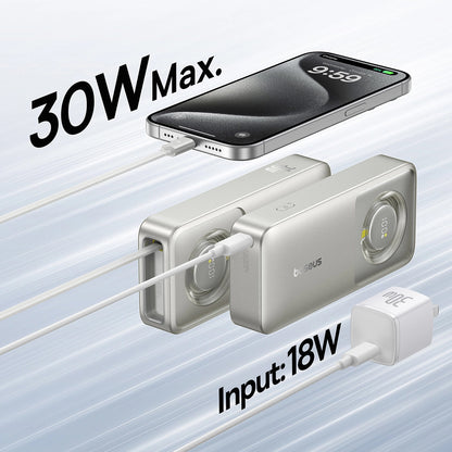 Spoljna baterija Baseus OS Free2Pull, 10000mAh, 30W, PD, 2 x USB-C, Siva P10073701843-00