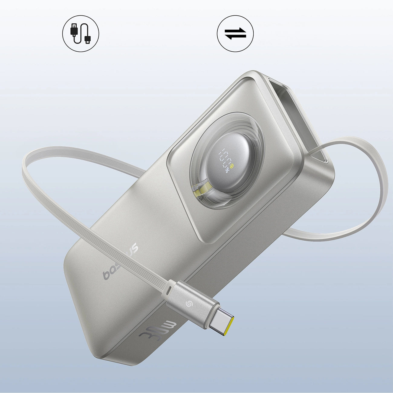 Spoljna baterija Baseus OS Free2Pull, 10000mAh, 30W, PD, 2 x USB-C, Siva P10073701843-00