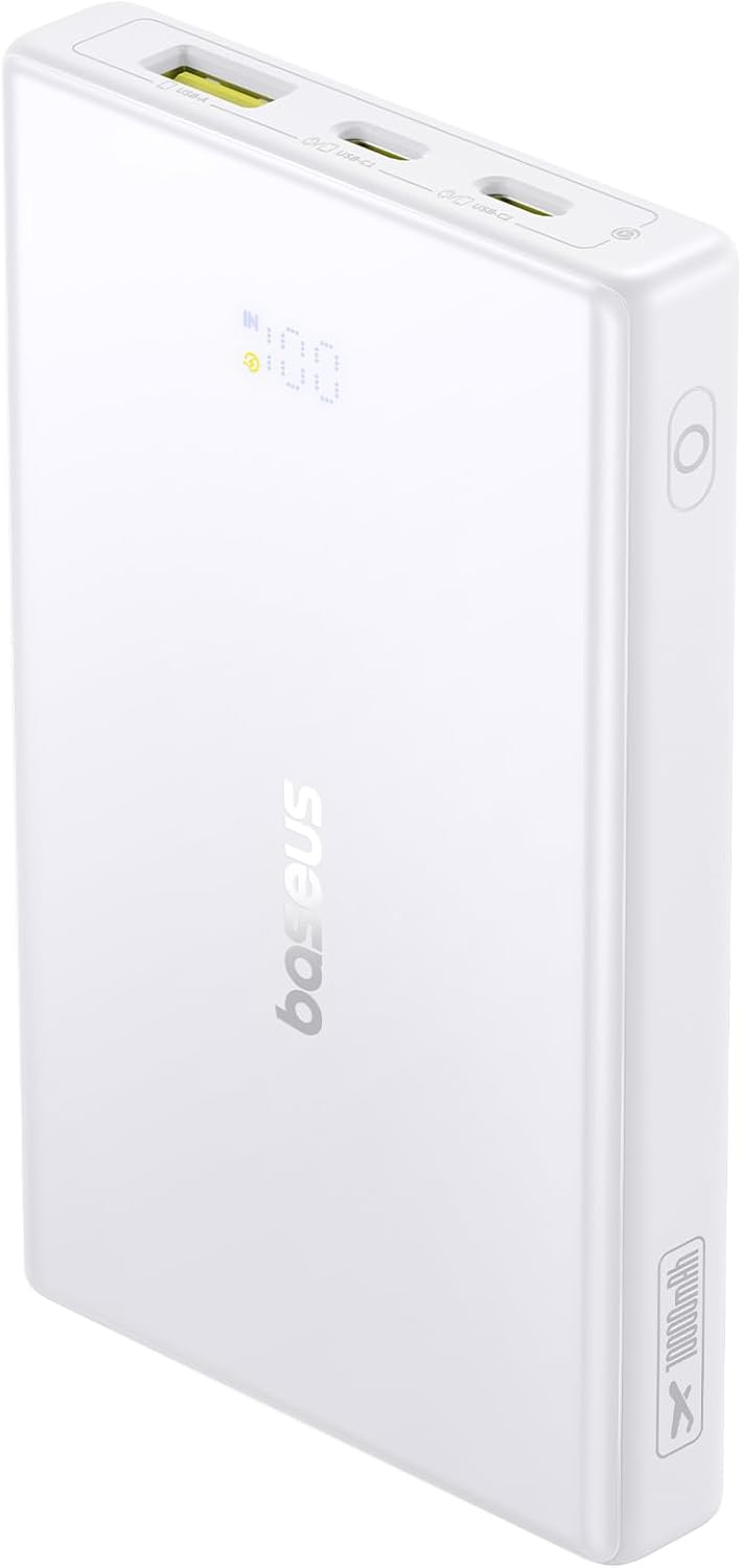 Spoljna baterija Baseus PicoGo, 10000mAh, 20W, QC + PD, 1 x USB-A - 2 x USB-C, Bela P10076801213-00