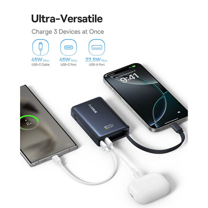 Spoljna baterija Baseus PicoGo, 10000mAh, 45W, QC + PD, 1 x USB-A - 2 x USB-C, Crna P10076803123-00