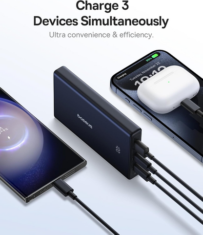Spoljna baterija Baseus PicoGo, 10000mAh, 20W, QC + PD, 1 x USB-A - 2 x USB-C, Bela P10076801213-00