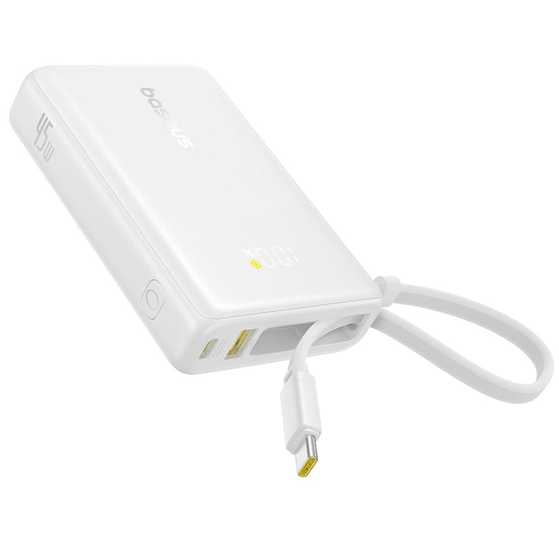 Spoljna baterija Baseus PicoGo, 10000mAh, 45W, QC + PD, 1 x USB-A - 2 x USB-C, Bela P10076803213-00