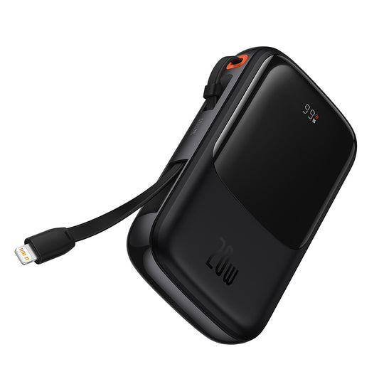 Eksterna baterija Baseus Qpow Pro, 20000mAh, 20W, QC + PD, 1 x Lightning - 1 x USB-A - 1 x USB-C, Crna PPQD040001