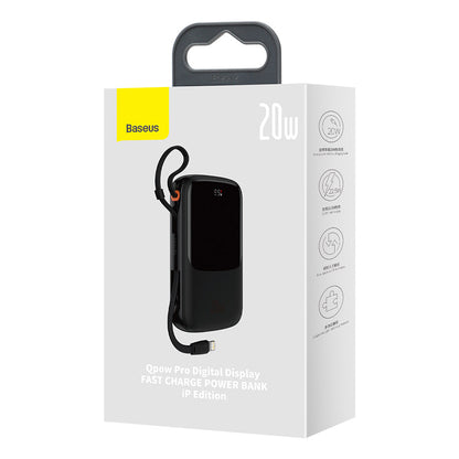 Eksterna baterija Baseus Qpow Pro, 20000mAh, 20W, QC + PD, 1 x Lightning - 1 x USB-A - 1 x USB-C, Crna PPQD040001