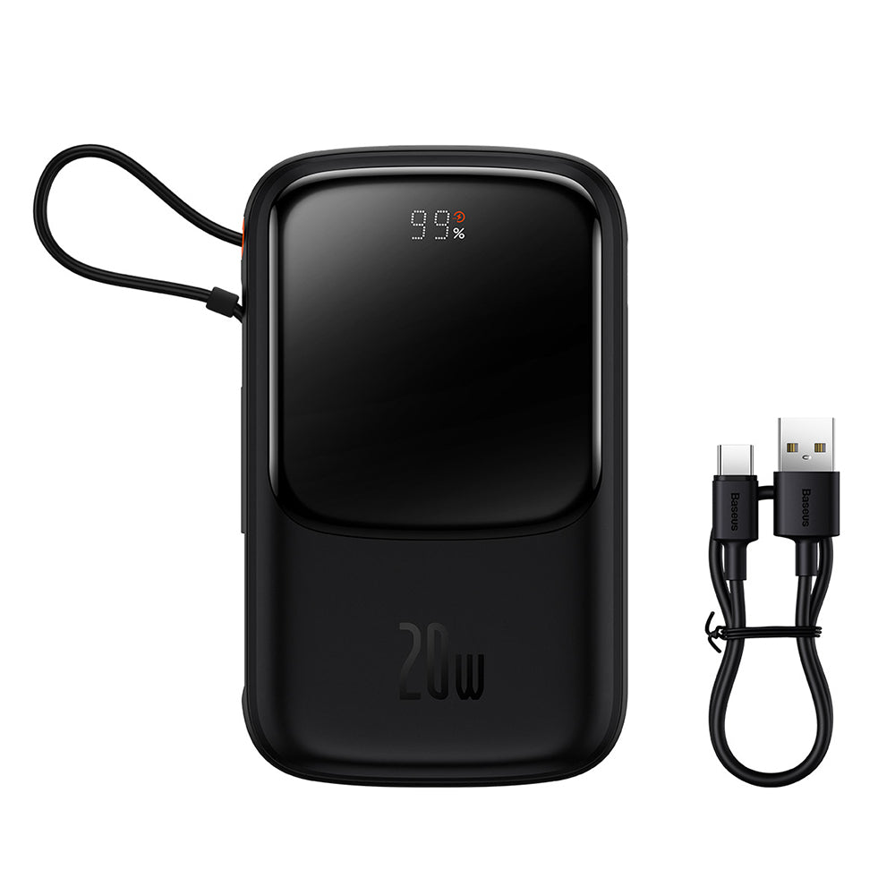Eksterna baterija Baseus Qpow Pro, 20000mAh, 20W, QC + PD, 1 x Lightning - 1 x USB-A - 1 x USB-C, Crna PPQD040001
