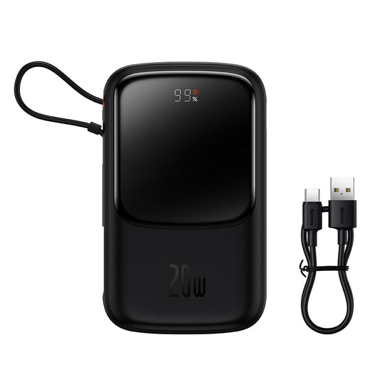 Spoljna baterija Baseus Qpow Pro, 10000mAh, 20W, QC + PD, 1 x Lightning - 1 x USB-A - 1 x USB-C, Crna PPQD020001