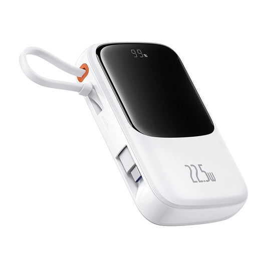 Spoljna baterija Baseus Qpow Pro+, 10000mAh, 22.5W, QC + PD, 1 x USB-A - 2 x USB-C, Bela P10067101213-00