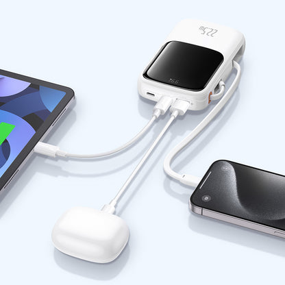 Spoljna baterija Baseus Qpow Pro+, 10000mAh, 22.5W, QC + PD, 1 x USB-A - 2 x USB-C, Bela P10067101213-00