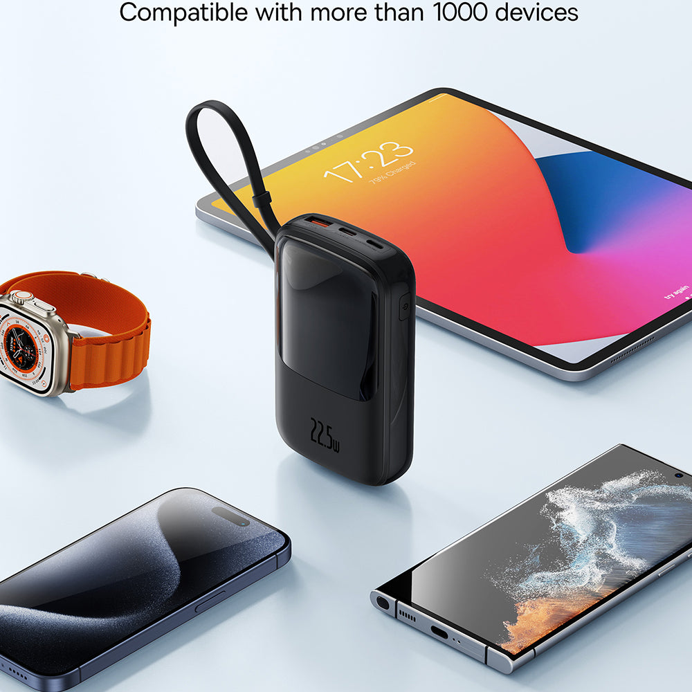 Spoljna baterija Baseus Qpow Pro+, 10000mAh, 22.5W, QC + PD, 1 x USB-A - 2 x USB-C, Crna P10067101113-00