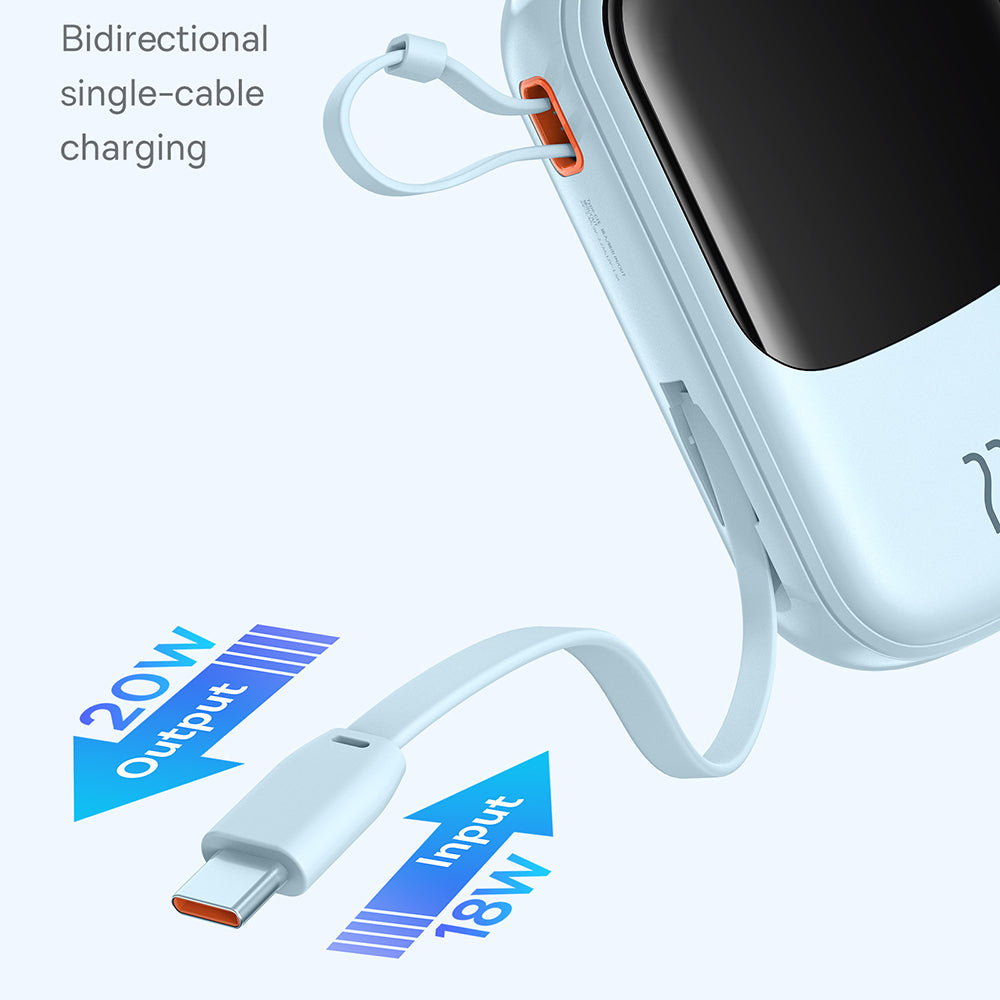 Eksterna baterija Baseus Qpow Pro+, 20000mAh, 22.5W, QC + PD, 1 x USB-A - 2 x USB-C, Plava P10067103313-00
