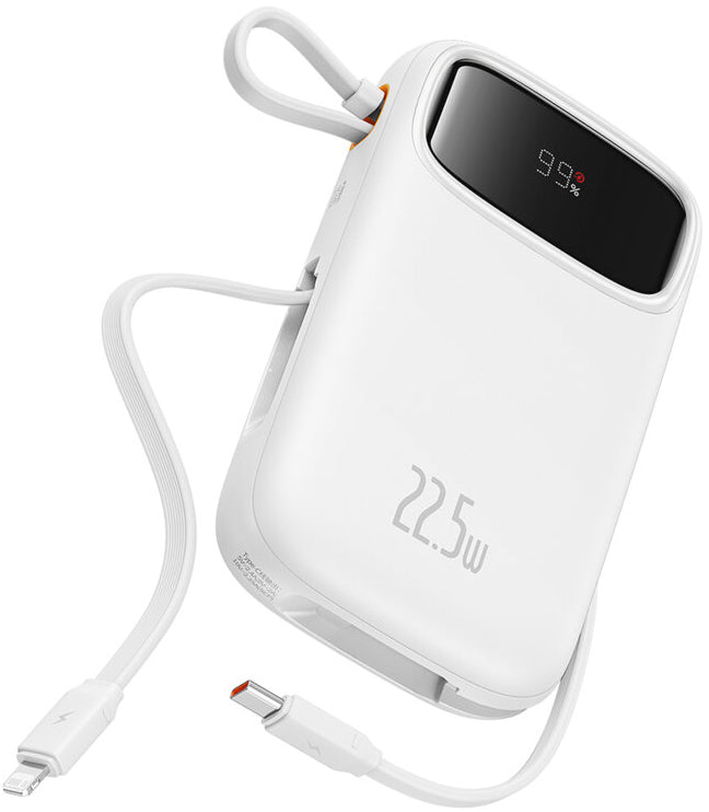 Eksterna baterija Baseus Qpow2, 10000mAh, 22.5W, QC + PD, 1 x Lightning - 1 x USB-A - 2 x USB-C, Bela P10055003223-00