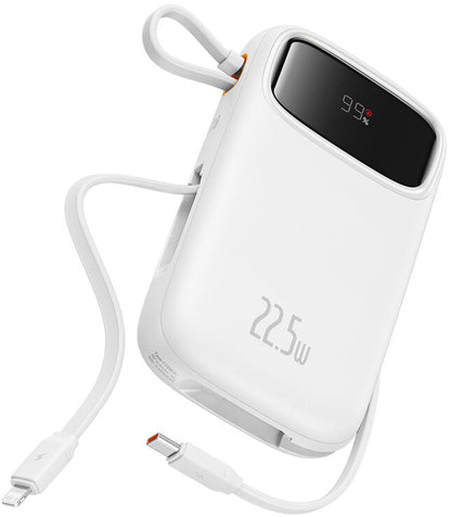 Eksterna baterija Baseus Qpow2, 10000mAh, 22.5W, QC + PD, 1 x Lightning - 1 x USB-A - 2 x USB-C, Bela P10055003223-00