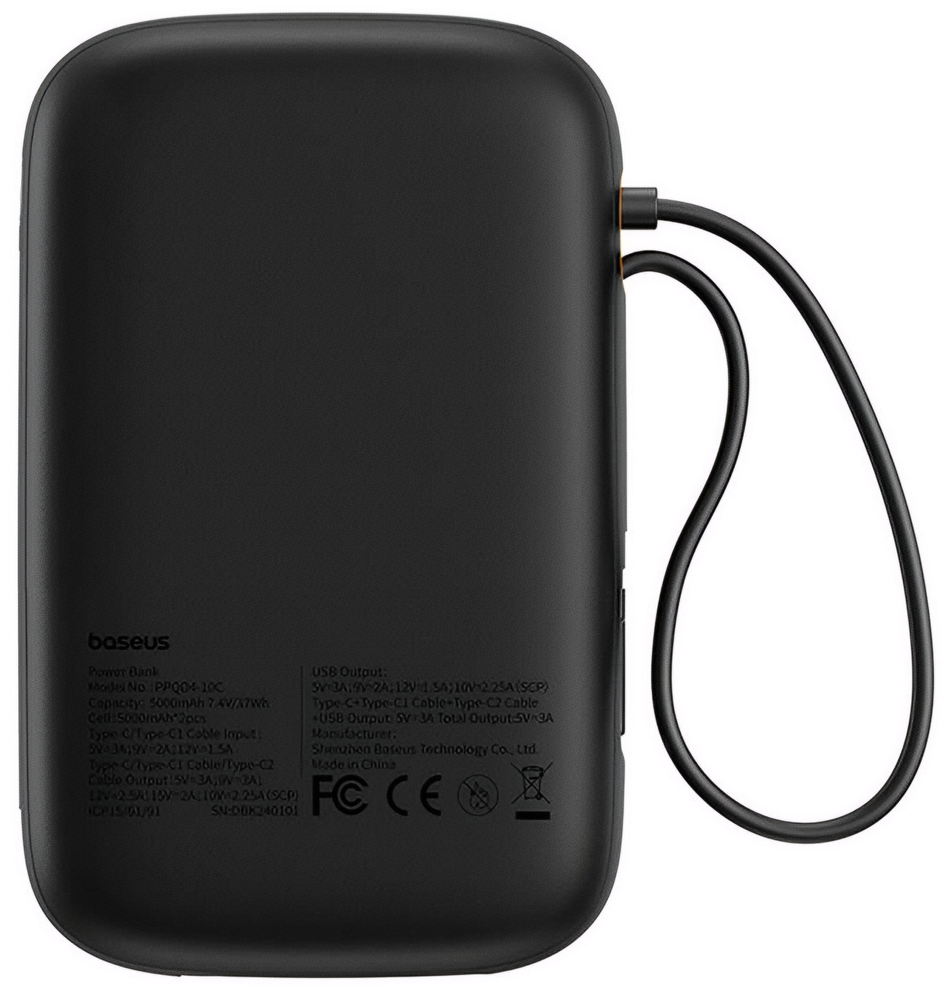 Eksterna baterija Baseus Qpow2, 20000mAh, 30W, QC + PD, 1 x USB-A - 3 x USB-C, Crna P10055009113-00