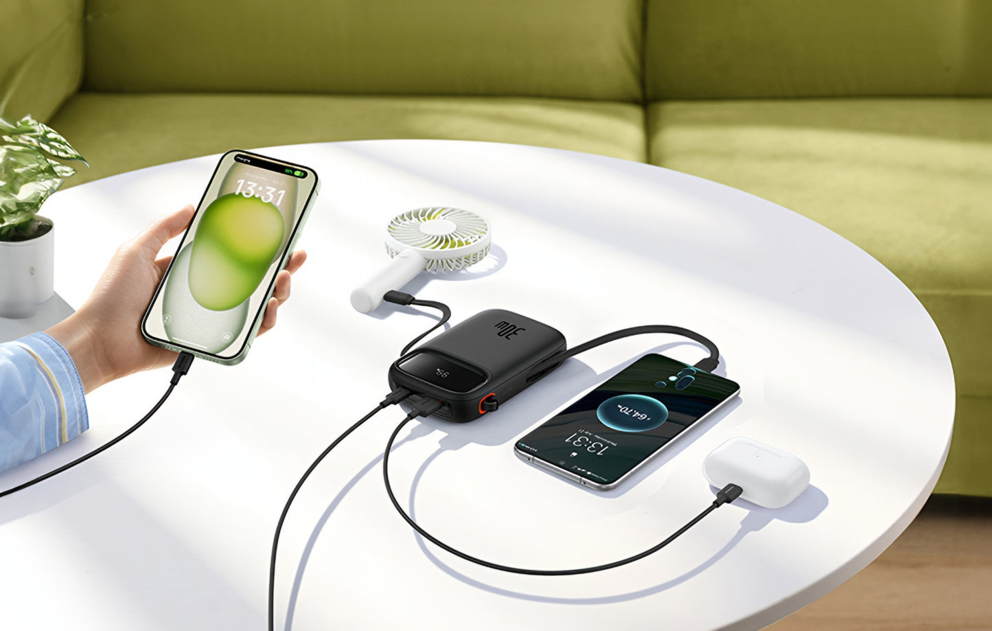 Eksterna baterija Baseus Qpow2, 20000mAh, 30W, QC + PD, 1 x USB-A - 3 x USB-C, Crna P10055009113-00