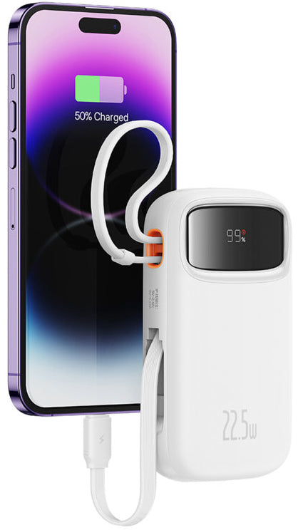 Eksterna baterija Baseus Qpow2, 10000mAh, 22.5W, QC + PD, 1 x Lightning - 1 x USB-A - 2 x USB-C, Bela P10055003223-00