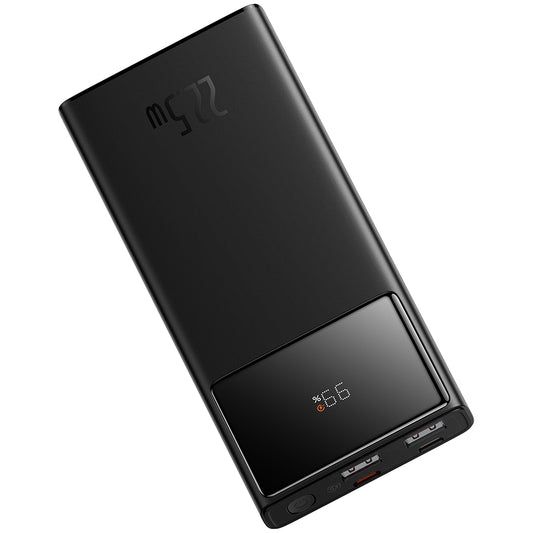 Baseus Star Lord External Battery, 10000mAh, 22.5W, QC + PD, 1 x USB-C - 2 x USB-A, Black PPXJ100001 