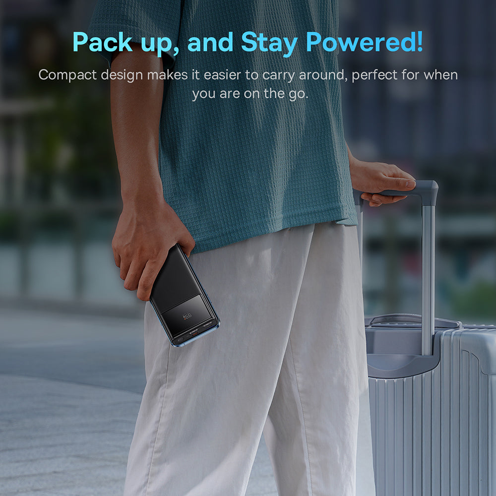 Baseus Star Lord External Battery, 10000mAh, 22.5W, QC + PD, 1 x USB-C - 2 x USB-A, Black PPXJ100001 