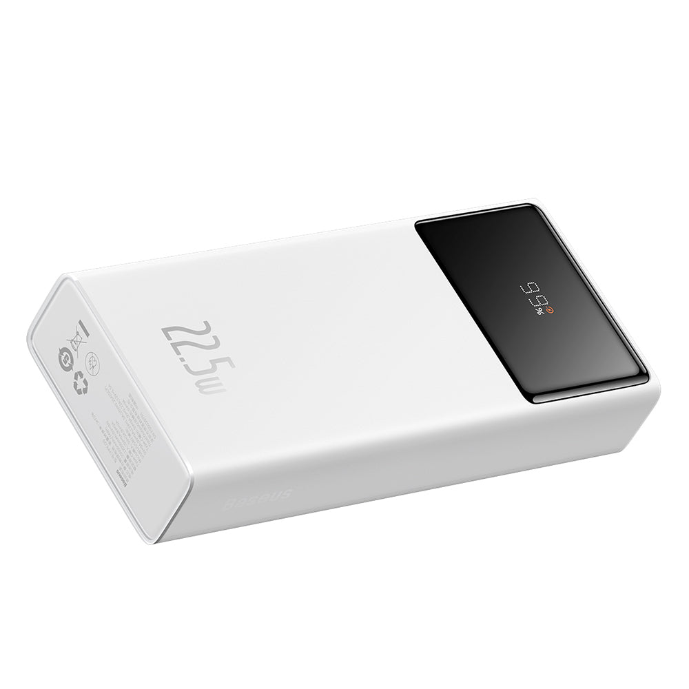 Eksterna baterija Baseus Star Lord, 20000mAh, 22.5W, QC + PD, 1 x USB-C - 2 x USB-A, Bela PPXJ080002