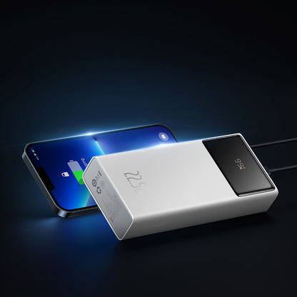 Eksterna baterija Baseus Star Lord, 20000mAh, 22.5W, QC + PD, 1 x USB-C - 2 x USB-A, Bela PPXJ080002