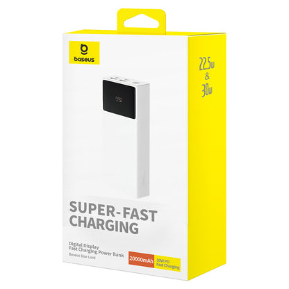 Eksterna baterija Baseus Star Lord, 20000mAh, 30W, QC + PD, 1 x USB-C - 2 x USB-A, Bela P10022904213-00
