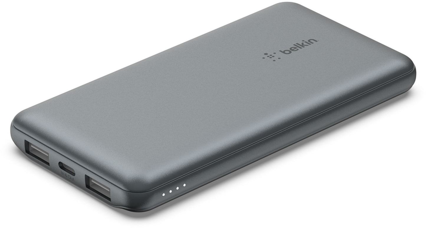Eksterna baterija Belkin BoostCharge, 10000mAh, 15W, 1 x USB-C - 2 x USB-A, Siva BPB011btGY