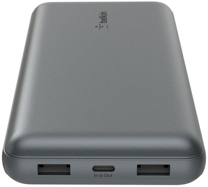Eksterna baterija Belkin BoostCharge Pro, 20000mAh, 15W, 1 x USB-C - 2 x USB-A, Siva BPB012btGY