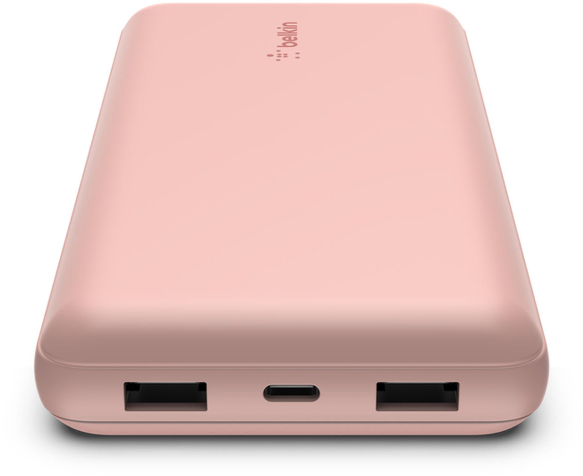 Eksterni punjač Belkin BoostCharge, 20000mAh, 15W, 1 x USB-C - 2 x USB-A, Roze Zlatna BPB012btRG