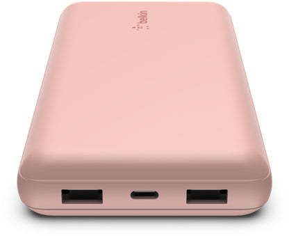 Eksterni punjač Belkin BoostCharge, 20000mAh, 15W, 1 x USB-C - 2 x USB-A, Roze Zlatna BPB012btRG