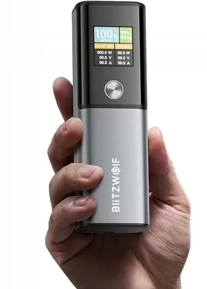 Eksterna baterija BlitzWolf BW-P23, 14000mAh, 100W, QC + PD, 1 x USB-A - 1 x USB-C, Siva