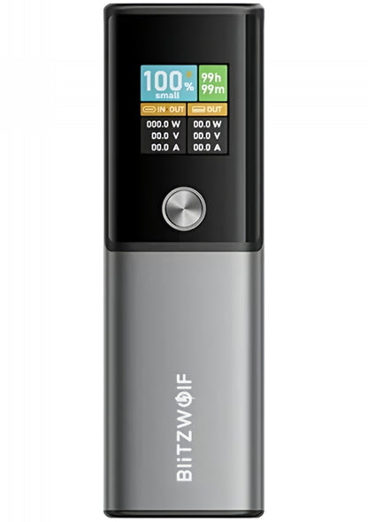 Eksterna baterija BlitzWolf BW-P23, 14000mAh, 100W, QC + PD, 1 x USB-A - 1 x USB-C, Siva