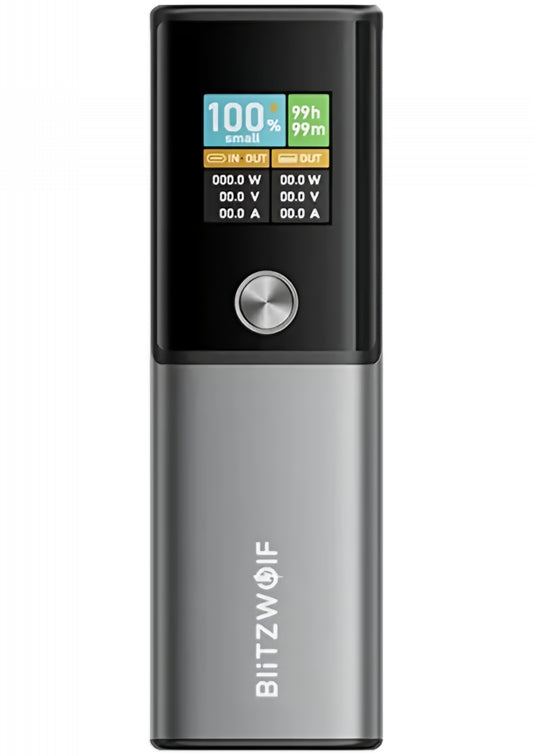 Eksterna baterija BlitzWolf BW-P23, 14000mAh, 100W, QC + PD, 1 x USB-A - 1 x USB-C, Siva