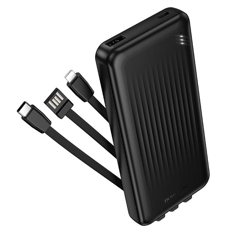 Spoljna baterija Borofone BJ79 Clever, 10000mAh, 10W, 1 x Lightning - 1 x USB-A - 1 x USB-C, Crna