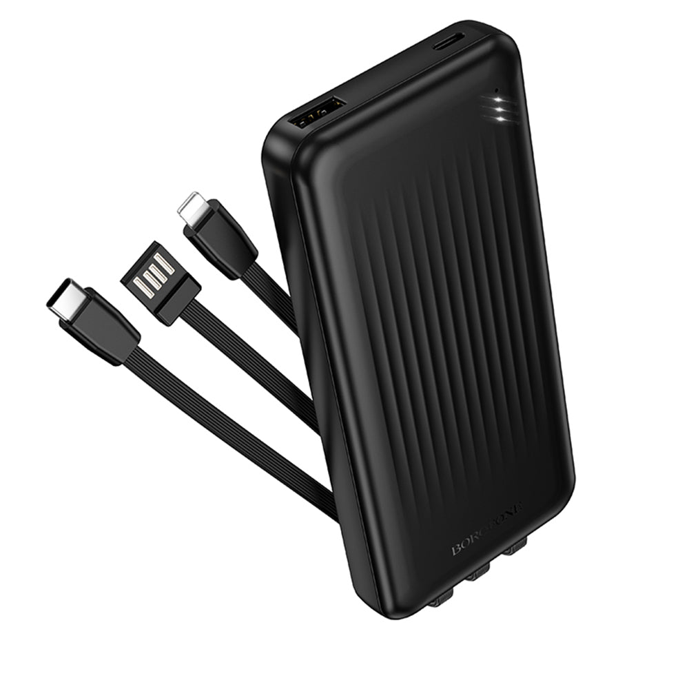 Spoljna baterija Borofone BJ79 Clever, 10000mAh, 10W, 1 x Lightning - 1 x USB-A - 1 x USB-C, Crna