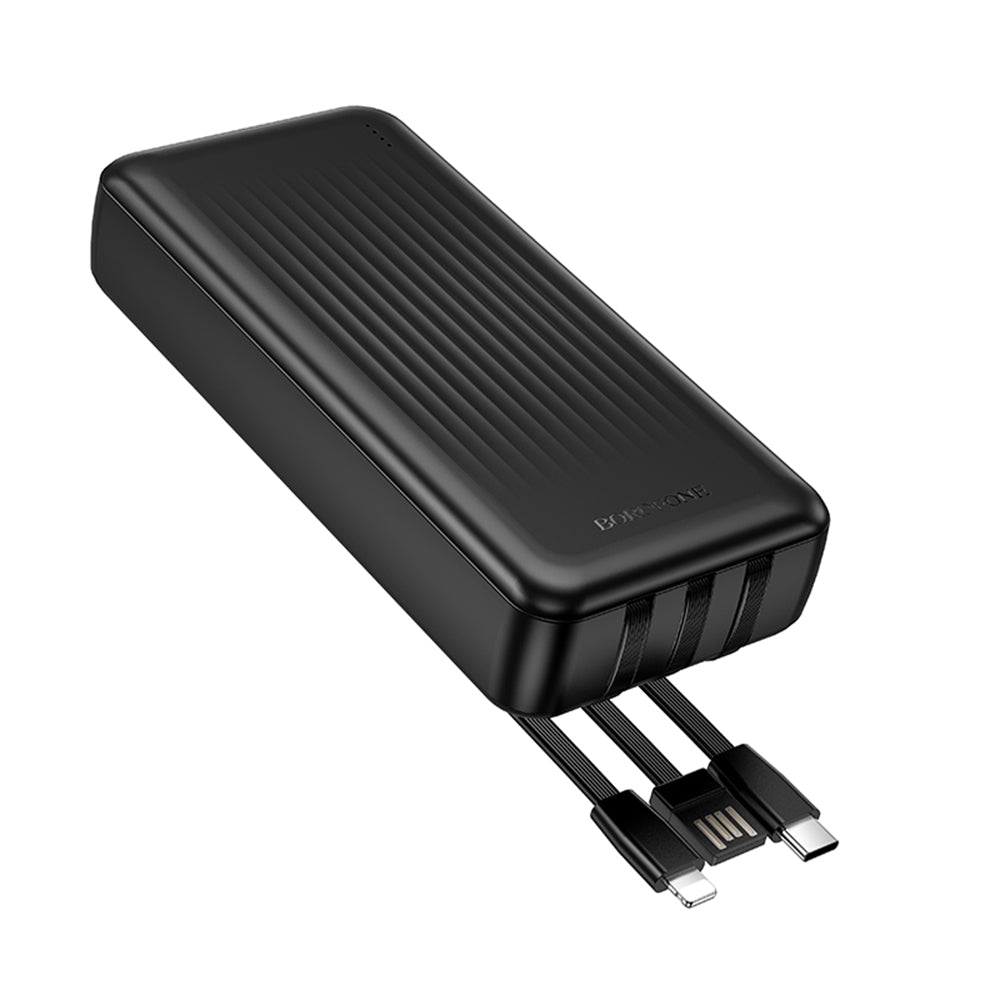 Spoljna baterija Borofone BJ79 Clever, 20000mAh, 10W, 1 x Lightning - 1 x USB-A - 1 x USB-C, Crna
