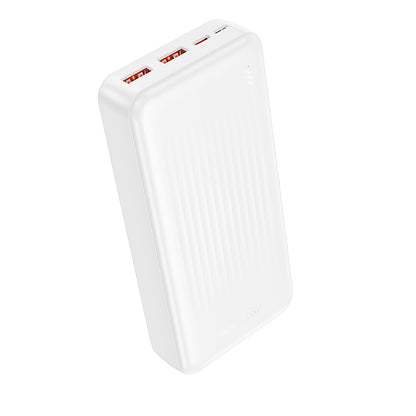 Spoljna baterija Borofone BJ80A Clever, 20000mAh, 22.5W, QC + PD, 1 x USB-C - 2 x USB-A, Bela