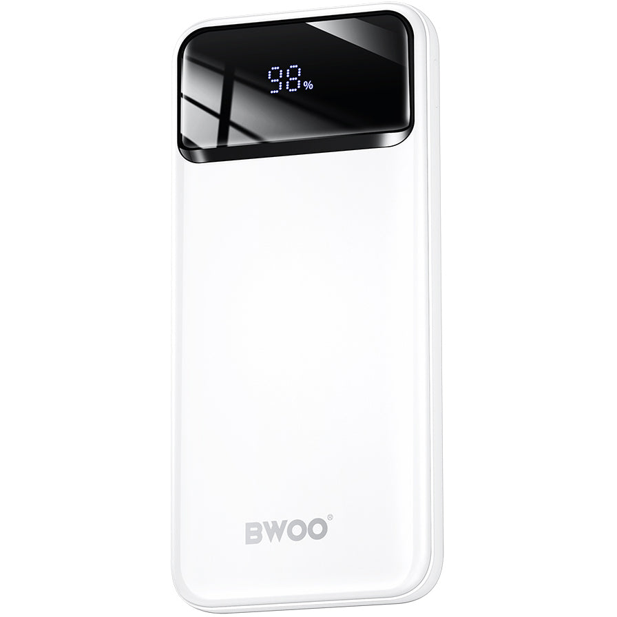 Eksterni punjač BWOO BO-P34, 10000mAh, 22.5W, QC + PD, 1 x USB-C - 2 x USB-A, Bela