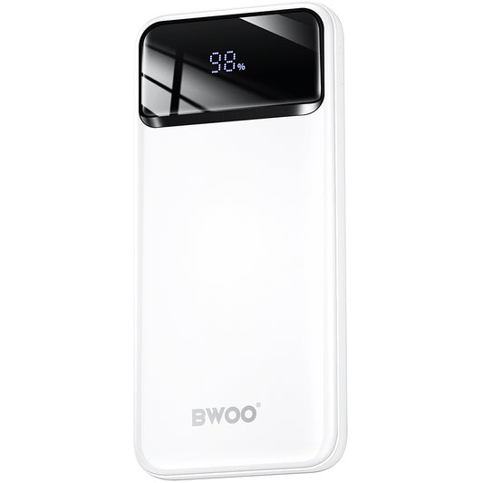 Eksterni punjač BWOO BO-P34, 10000mAh, 22.5W, QC + PD, 1 x USB-C - 2 x USB-A, Bela