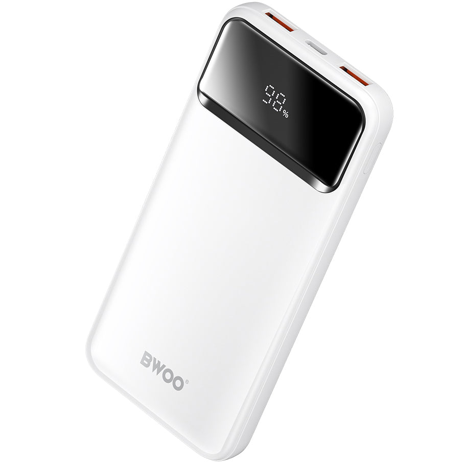Eksterni punjač BWOO BO-P34, 10000mAh, 22.5W, QC + PD, 1 x USB-C - 2 x USB-A, Bela