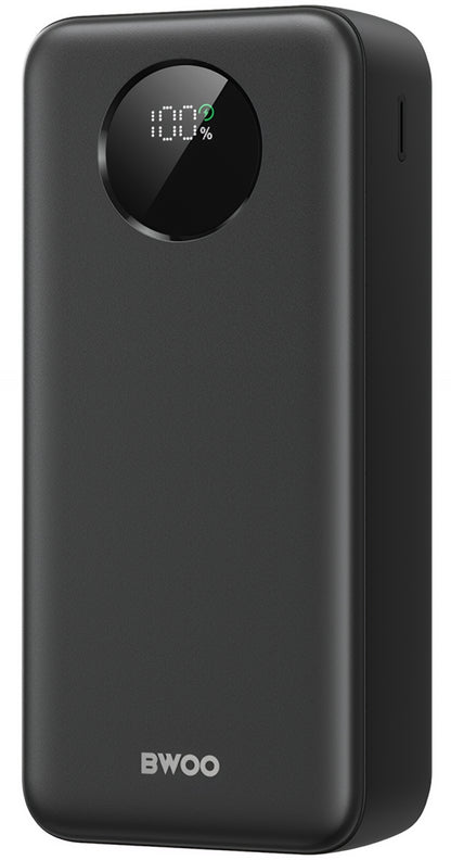 Eksterna baterija BWOO BO-P64, 30000mAh, 22.5W, QC + PD, 1 x USB-C - 2 x USB-A, Crna