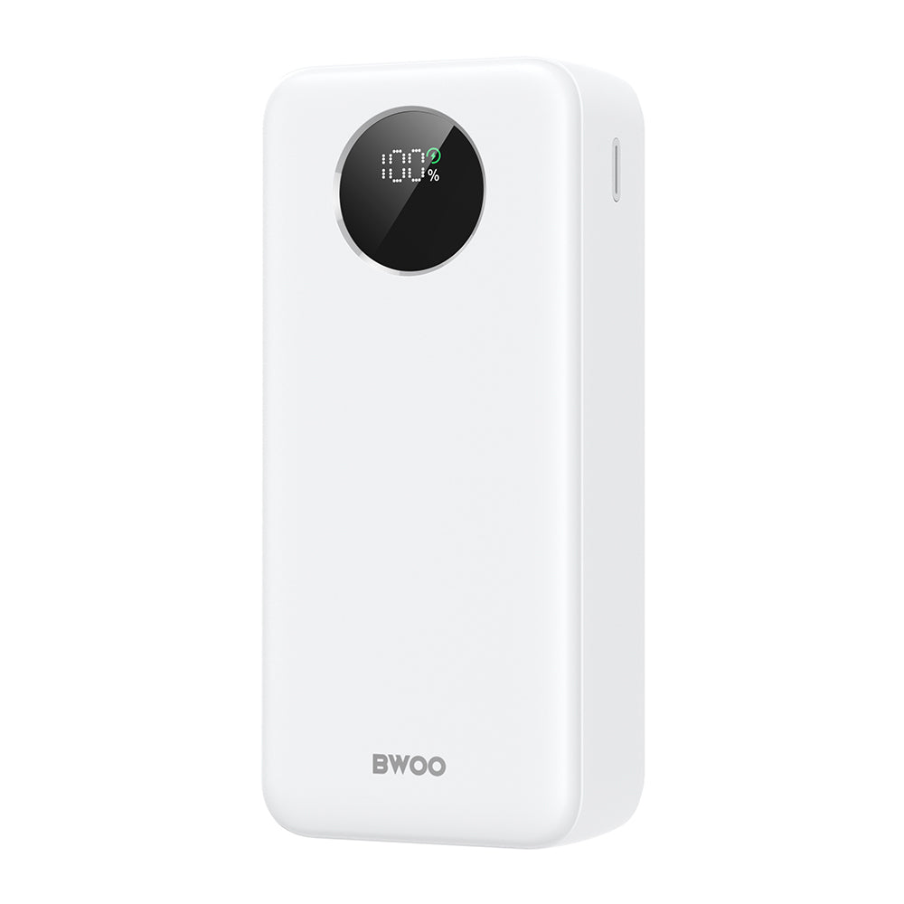 Eksterna baterija BWOO BO-P64, 30000mAh, 22.5W, QC + PD, 1 x USB-C - 2 x USB-A, Bela