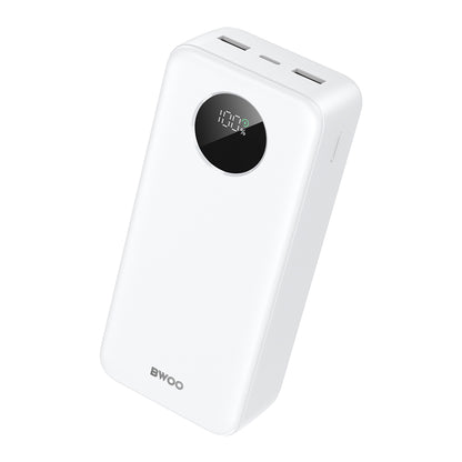 Eksterna baterija BWOO BO-P64, 30000mAh, 22.5W, QC + PD, 1 x USB-C - 2 x USB-A, Bela