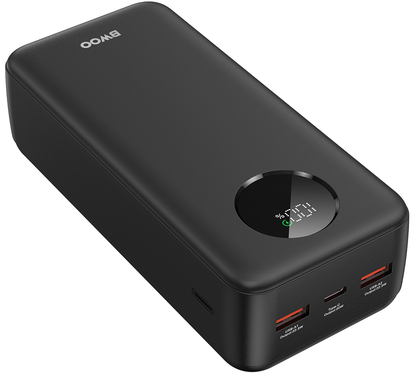 Eksterna baterija BWOO BO-P64, 30000mAh, 22.5W, QC + PD, 1 x USB-C - 2 x USB-A, Crna